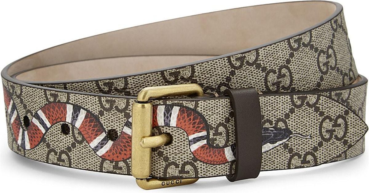 Gucci Snake Gg Supreme Canvas Belt for Men Lyst